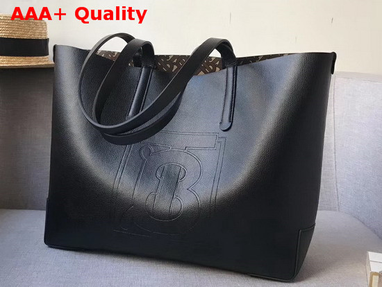 Burberry Embossed Monogram Motif Leather Tote in Black Replica