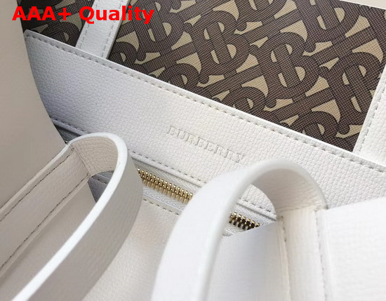 Burberry Embossed Monogram Motif Leather Tote in White Replica