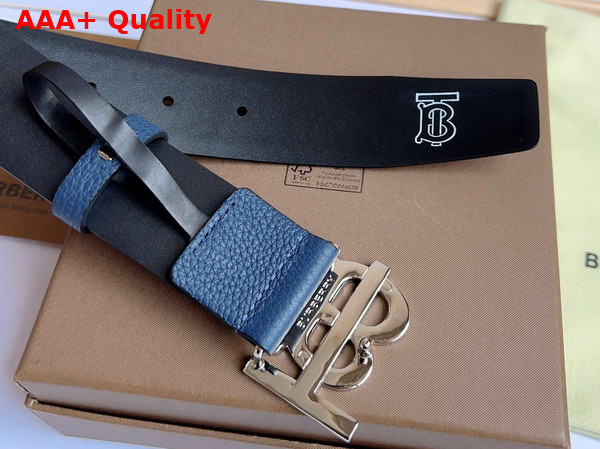 Burberry Grainy Leather TB Belt in Rich Navy Replica