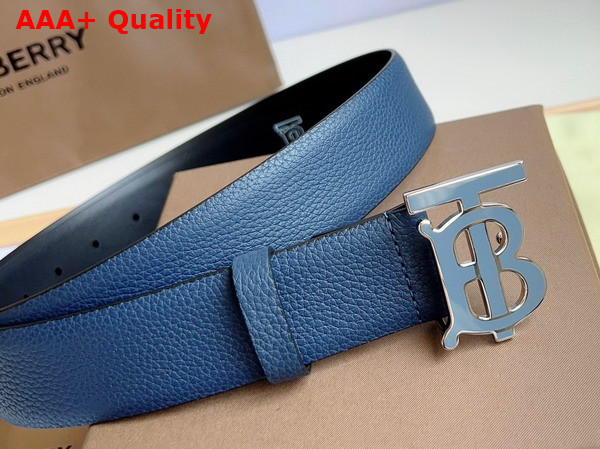 Burberry Grainy Leather TB Belt in Rich Navy Replica