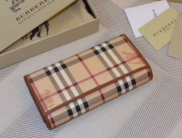 Burberry Horseferry Check And Leather Continental Wallet Tan for Sale