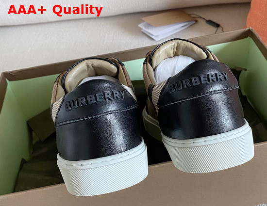 Burberry Horse Check and Leather Sneakers Black Replica