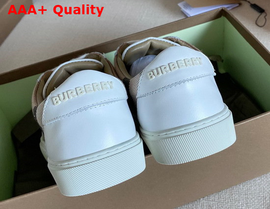 Burberry Horse Check and Leather Sneakers Optic White Replica