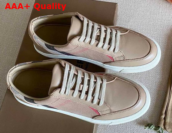 Burberry Horse Check and Leather Sneakers Tan Replica