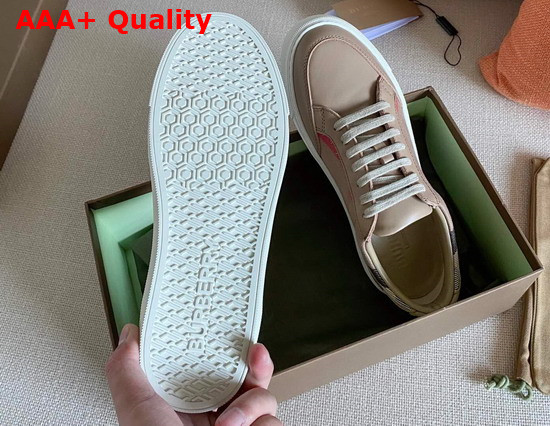 Burberry Horse Check and Leather Sneakers Tan Replica