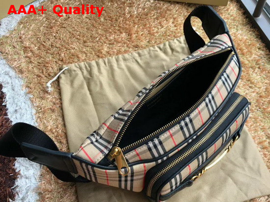 Burberry Large 1983 Check Link Bum Bag Black Replica