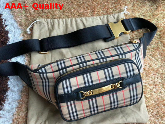 Burberry Large 1983 Check Link Bum Bag Black Replica