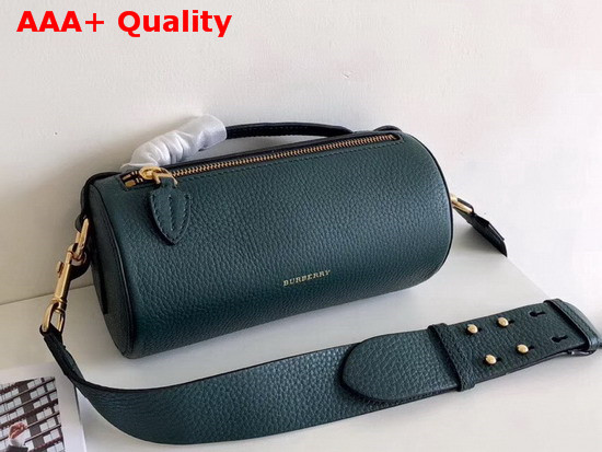 Burberry Leather Barrel Bag in Dark Cyan Calf Leather Replica