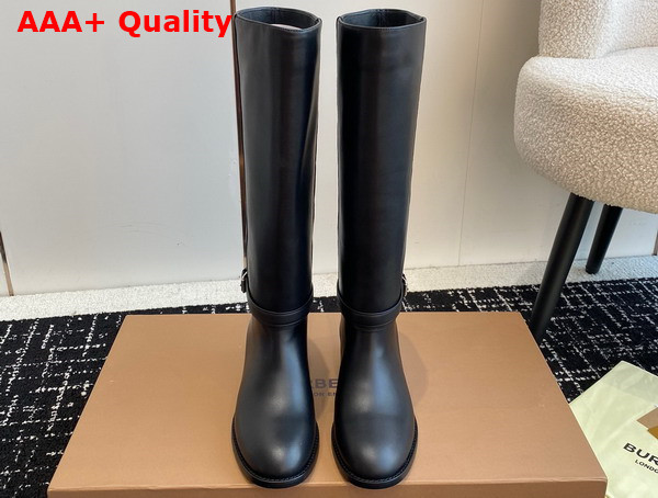 Burberry Leather Boots in Black for Women Replica