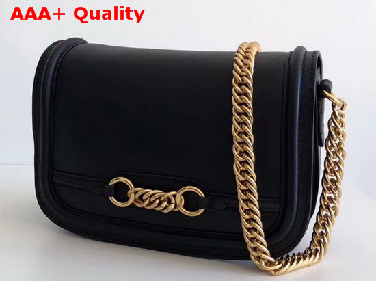 Burberry Leather Link Bag in Black Calf Leather Replica