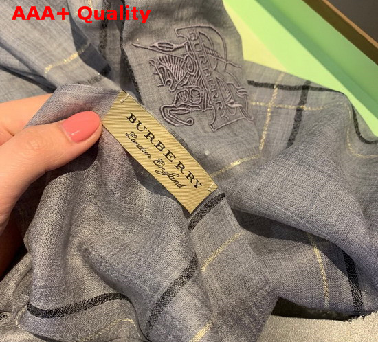 Burberry Lightweight Cashmere Scarf in Light Blue Replica