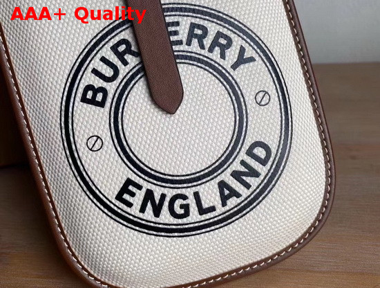 Burberry Logo Graphic Canvas and Leather Phone Case with Strap Natural Replica