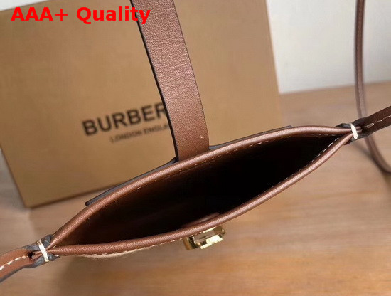 Burberry Logo Graphic Canvas and Leather Phone Case with Strap Natural Replica