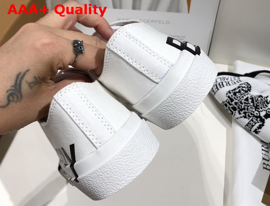 Burberry Logo Print Cotton Gabardine Sneakers Optic White Replica