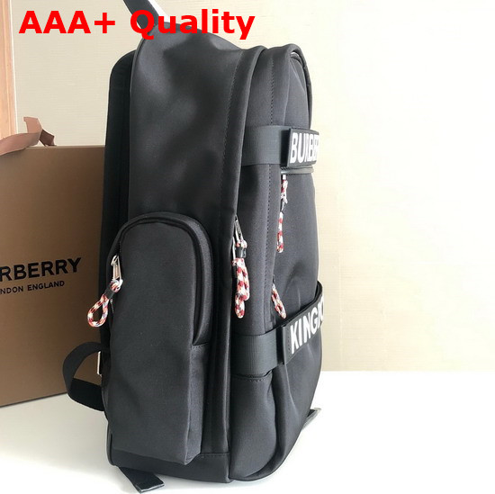 Burberry Logo Print Econyl Backpack in Black Replica