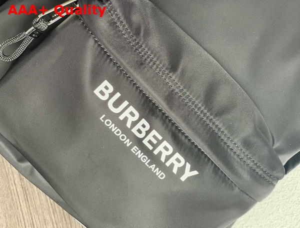 Burberry Logo Print Nylon Backpack in Black Replica