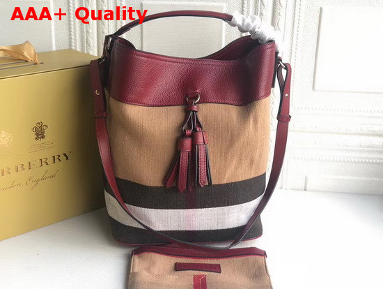 Burberry Medium Ashby in Canvas Check and Leather Cinnamon Red Replica