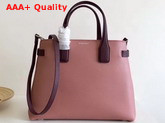 Burberry Medium Banner in Two Tone Leather Dusty Rose and Deep Claret Replica