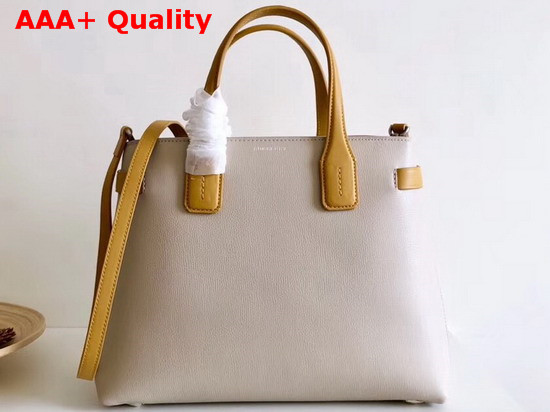 Burberry Medium Banner in Two Tone Leather Limestone and Cornflower Yellow Replica