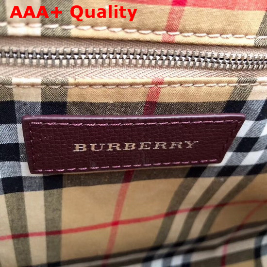 Burberry Medium Banner in Two Tone Leather Mahogany Red and Limestone Replica