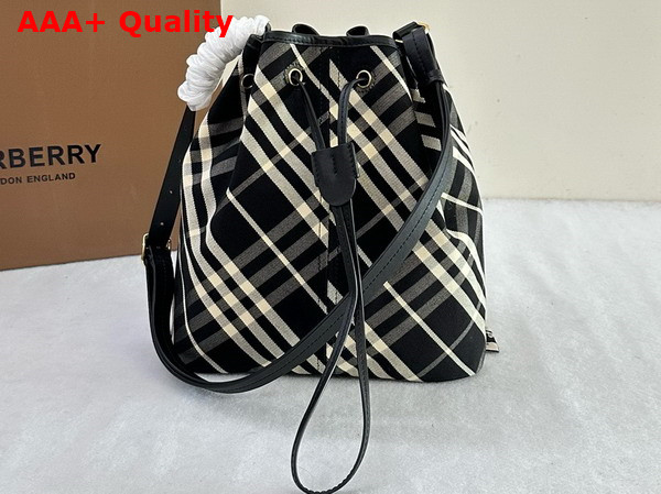 Burberry Medium Check Bucket Bag Black and Calico Replica