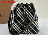 Burberry Medium Check Bucket Bag Black and Calico Replica