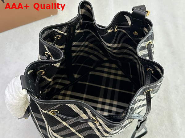 Burberry Medium Check Bucket Bag Black and Calico Replica