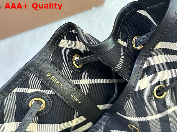 Burberry Medium Check Bucket Bag Black and Calico Replica