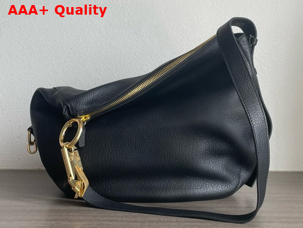 Burberry Medium Knight Bag in Black Grainy Calf Leather Replica