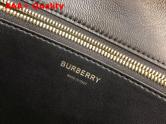 Burberry Medium Leather TB Bag in Black Calf Leather Replica