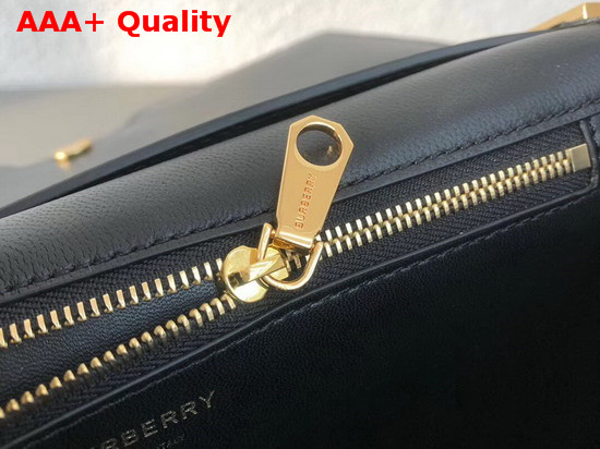 Burberry Medium Leather TB Bag in Black Calf Leather Replica