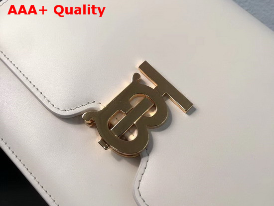 Burberry Medium Leather TB Bag in White Calf Leather Replica