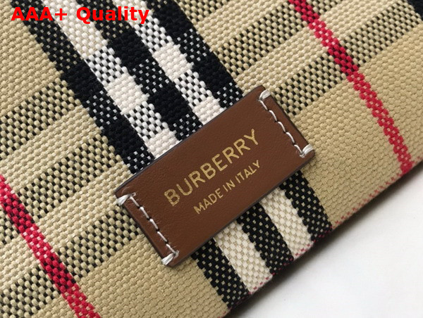 Burberry Medium London Tote Bag Briar Brown Black Check Canvas Replica