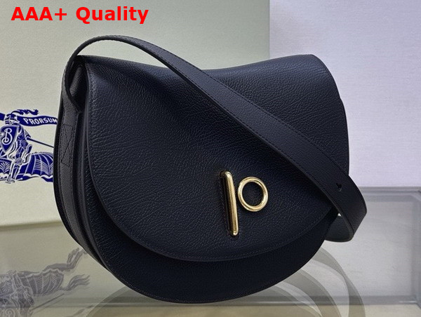 Burberry Medium Rocking Horse Bag in Black Grainy Leather Replica