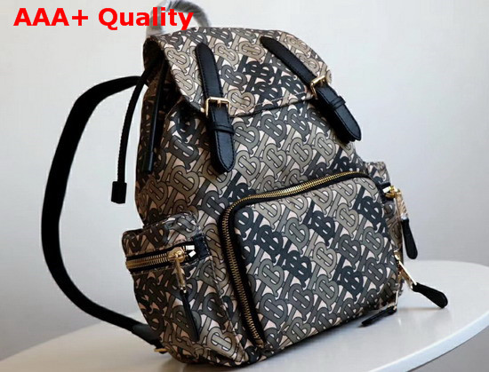 Burberry Medium Rucksack in Monogram Print Nylon Khaki Green Replica