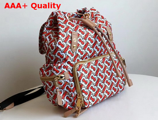 Burberry Medium Rucksack in Monogram Print Nylon Vermilion Replica