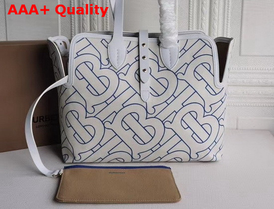 Burberry Medium Soft Cotton Canvas Belt Bag Natural Blue Replica