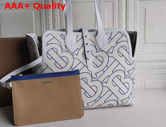 Burberry Medium Soft Cotton Canvas Belt Bag Natural Blue Replica