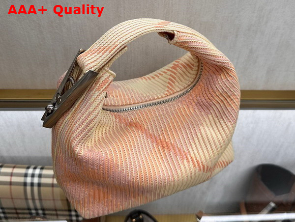 Burberry Mini Peg Duffle Bag in Sherbet Knitted Burberry Check Replica