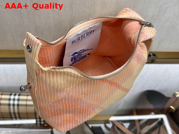 Burberry Mini Peg Duffle Bag in Sherbet Knitted Burberry Check Replica