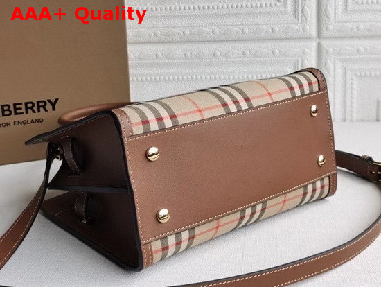 Burberry Mini Vintage Check Two Handle Title Bag Archive Beige Replica