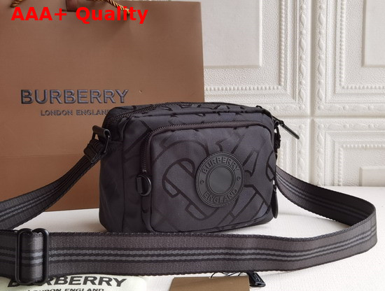 Burberry Monogram Recycled Polyester Crossbody Bag in Black Replica