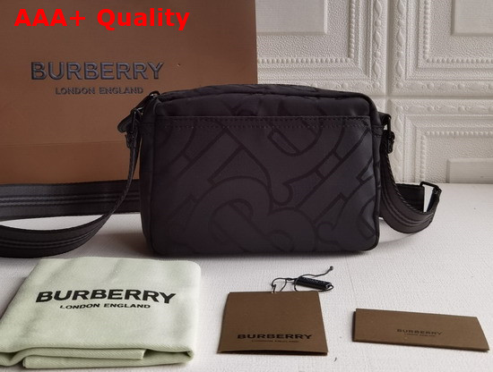 Burberry Monogram Recycled Polyester Crossbody Bag in Black Replica