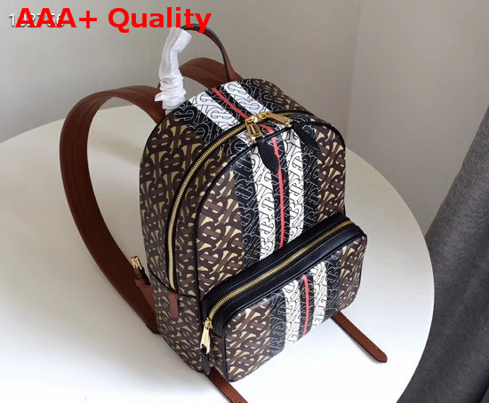 Burberry Monogram Stripe Print E Canvas Backpack Bridle Brown Replica