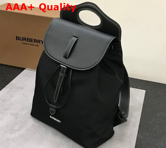 Burberry Nylon and Leather Pocket Backpack in Black Replica