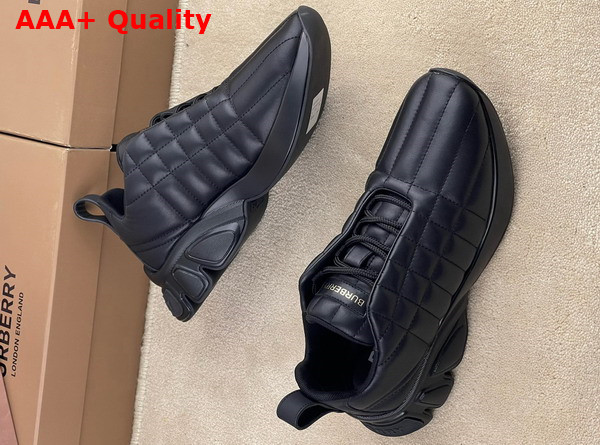 Burberry Quilted Leather Classic Sneakers in Black Replica