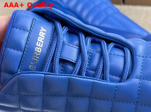 Burberry Quilted Leather Classic Sneakers in Deep Marine Blue Replica