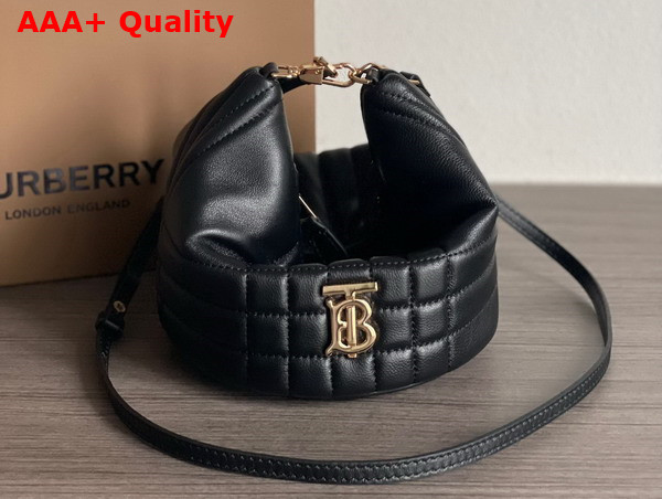 Burberry Quilted Leather Small Crescent Lola Bag in Black Replica