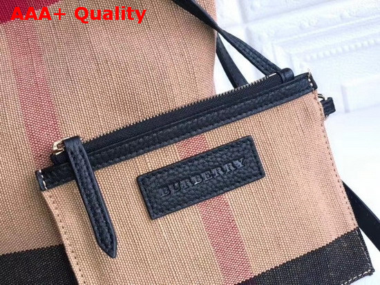 Burberry Small Ashby in Canvas Check and Leather Black Replica