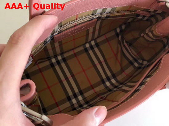 Burberry Small Banner in Leather and Vintage Check Dusty Rose Replica